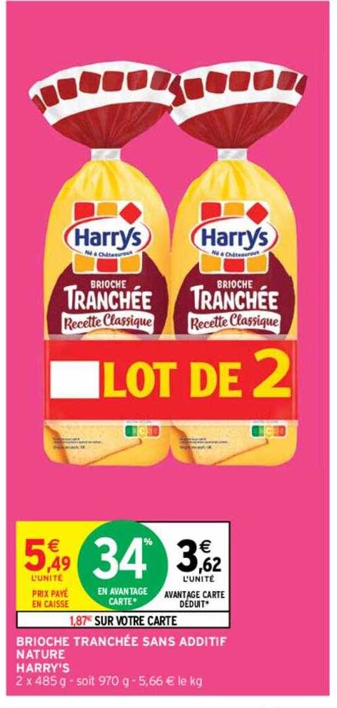 brioche tranchée sans additif nature harry's