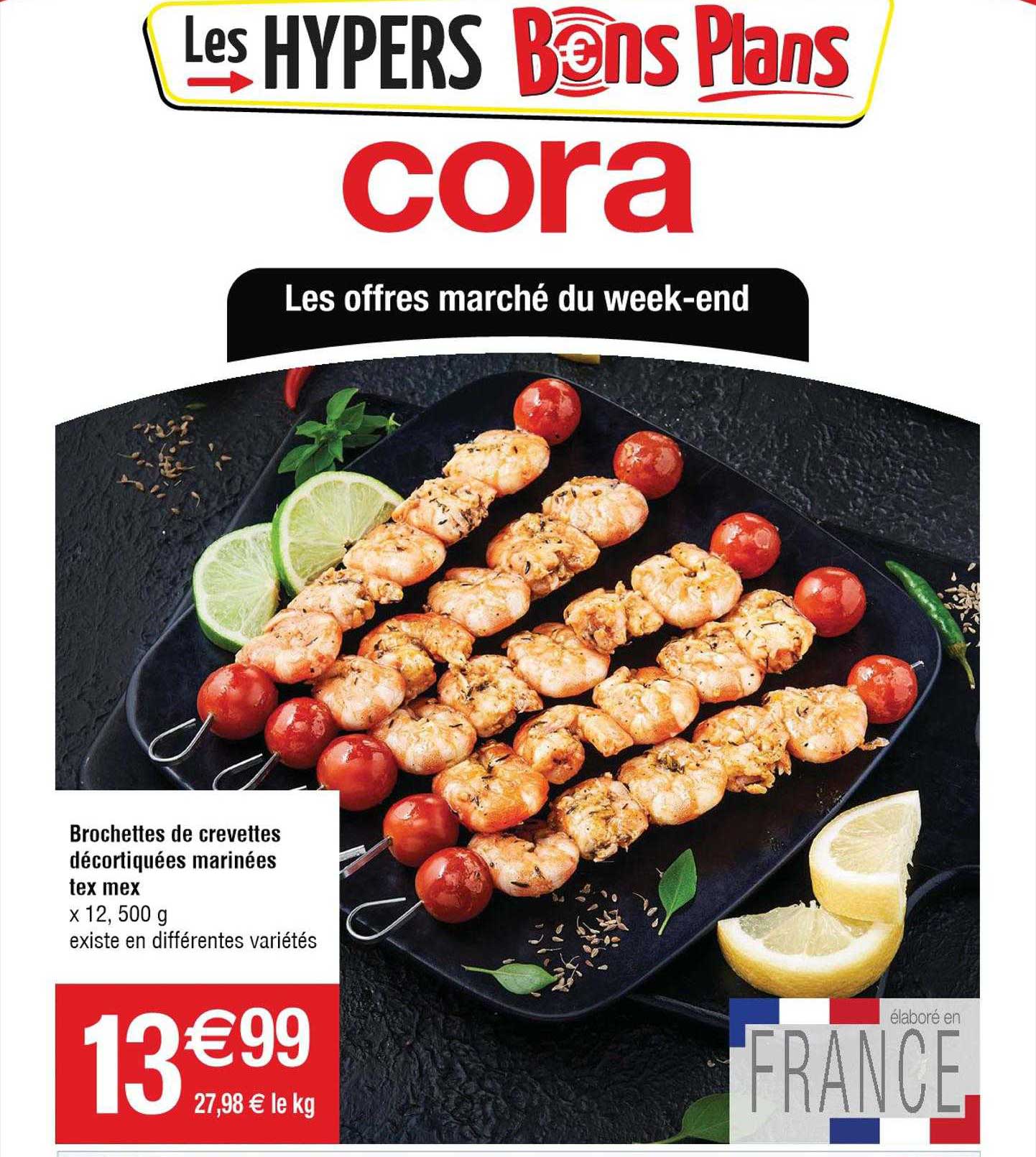 brochettes de crevettes décortiquées marinées tex mex