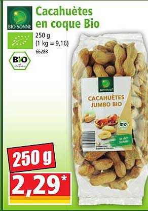 cacahuètes en croque bio bio sonne