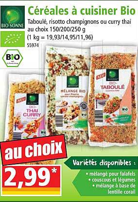 céréales à cuisiner bio bio sonne