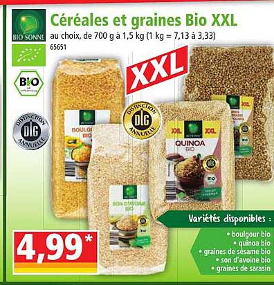 céréales et graines bio xxl bio sonne