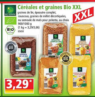 céréales et graines bio xxl bio sonne