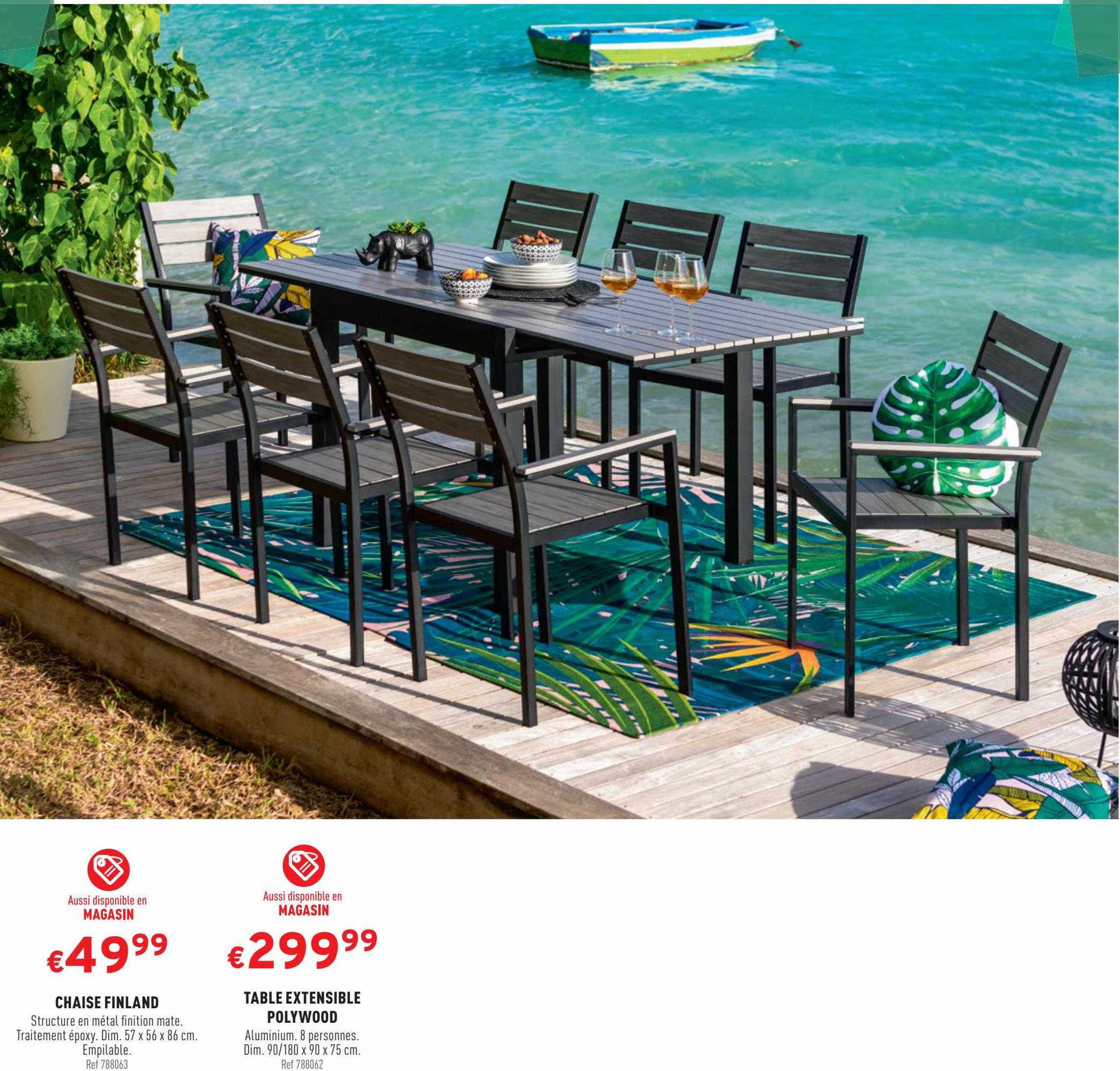 chaise funland, table extensible polywood