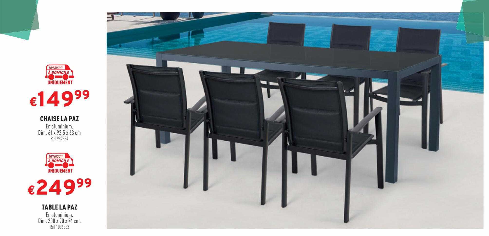 chaise la paz, table la paz