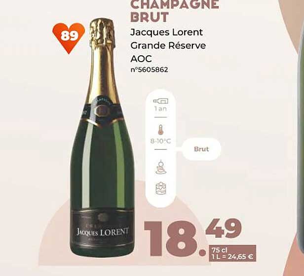 champagne brut jacques lorent grande réserve aoc