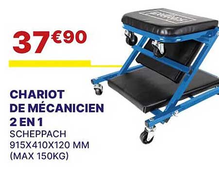 chariot de mécanicien 2 en 1