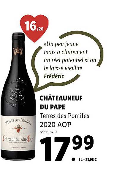 châteauneuf du pape terres des pontifes 2020 aop