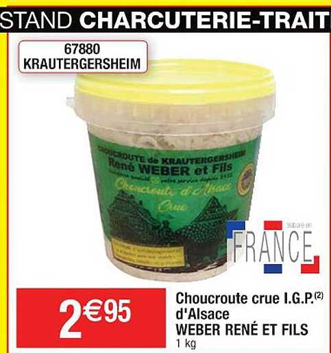 choucroute crue i.g.p. d'alsace weber rené et fils