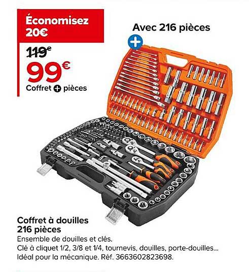 Coffret à Douilles 216 Pièces