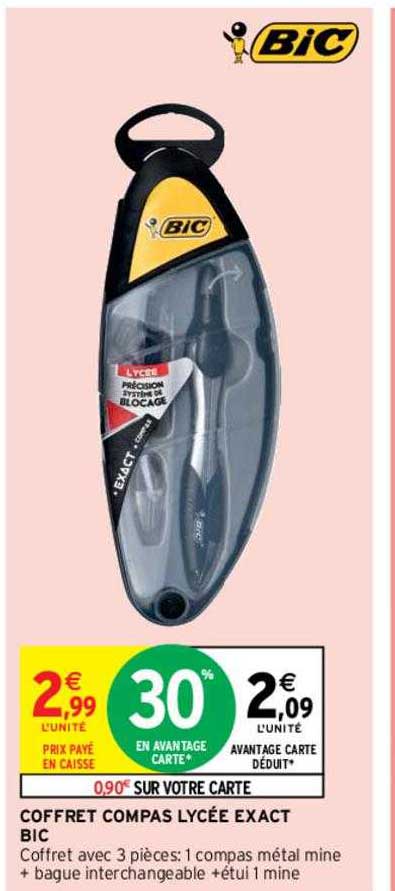 coffret compas lycée exact bic