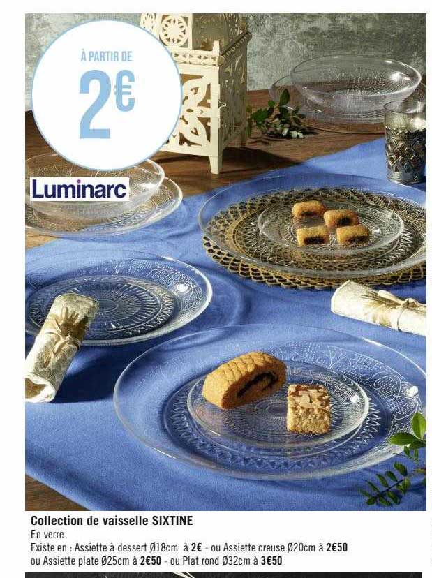 collection de vaisselle sixtine luminarc