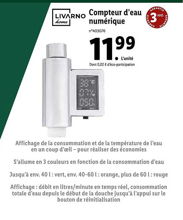 compteur d'eau numérique livarno home