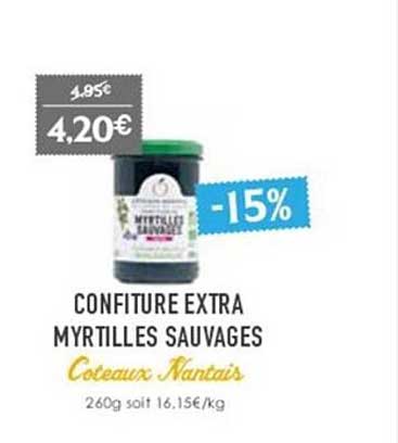 confiture extra myrtilles sauvages côteaux nantais