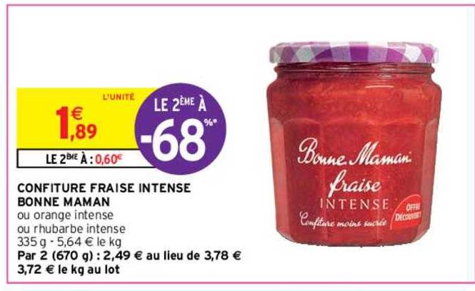 confiture fraise intense bonne maman