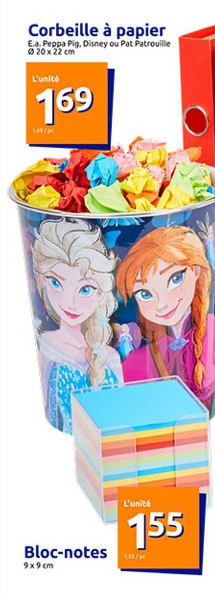 corbeille à papier, bloc-notes