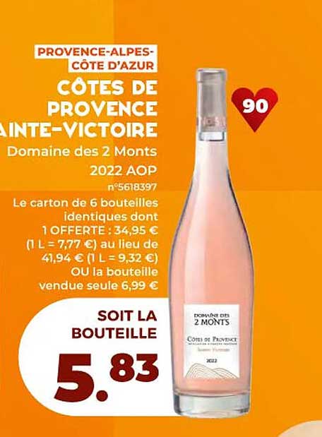 côtes de provence sainte-victoire domaine des 2 monts 2022 aop