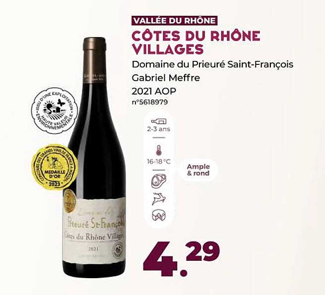 côtes du rhône villages domaine du prieuré saint-françois gabriel meffre 2021 aop