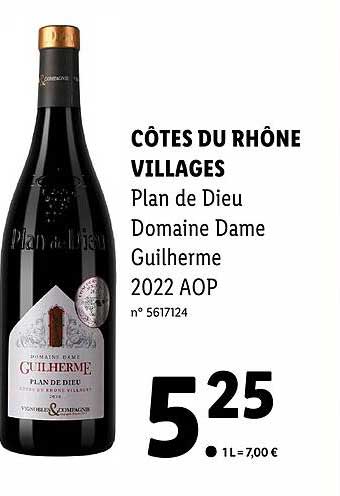 côtes du rhône villages plan de dieu domaine dame guilherme 2022 aop