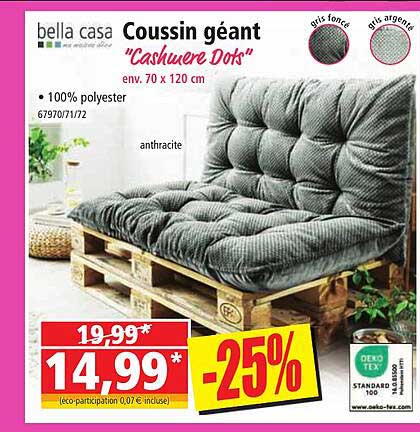 coussin géant "cashmere dots" bella casa