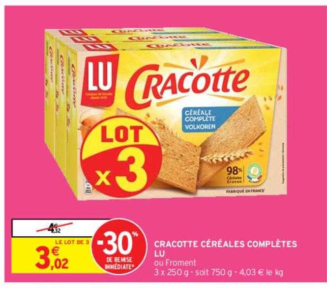Cracotte Céréales Complètes Lu