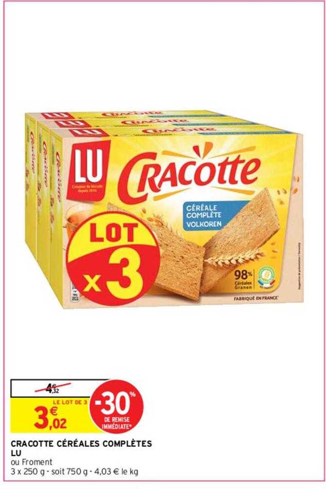 cracotte céréales complètes lu