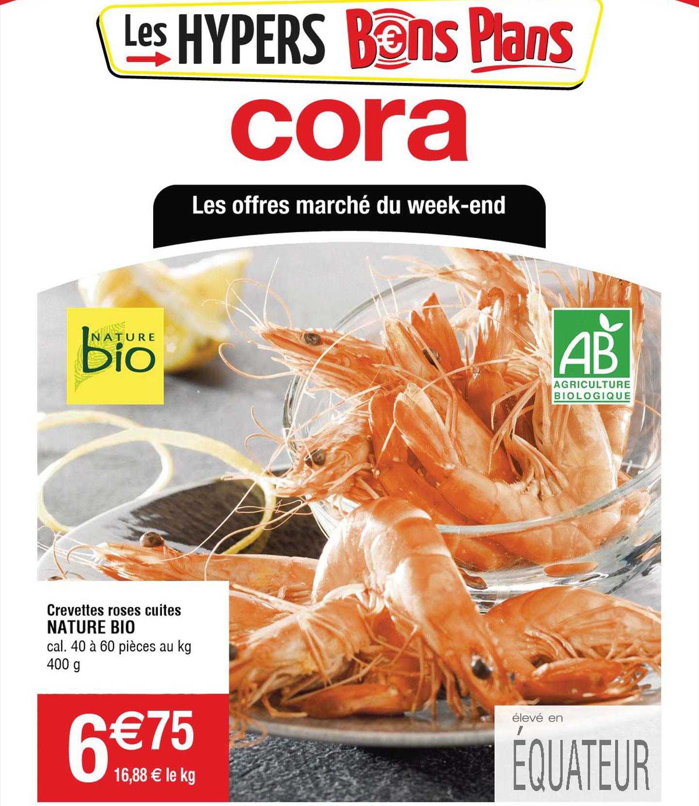 Crevettes Roses Cuites Nature Bio