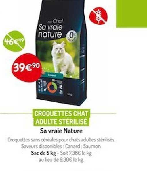 croquettes chat adulte stérilisé sa vraie nature