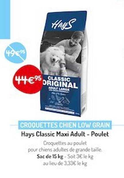 croquettes chien low grain hays