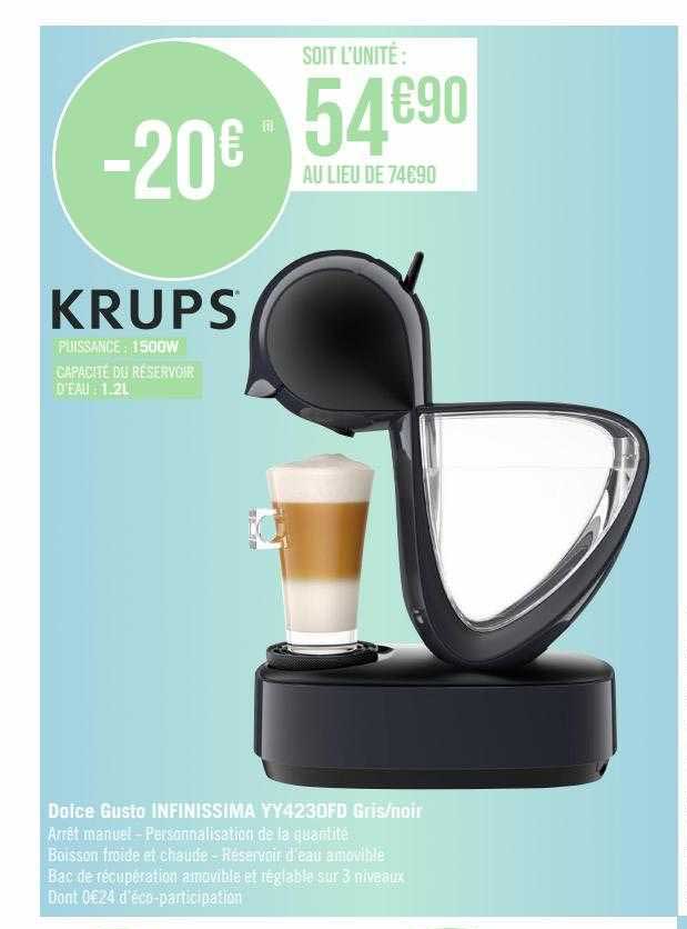 dolce gusto infinissima yy4223ofo krups gris/noir