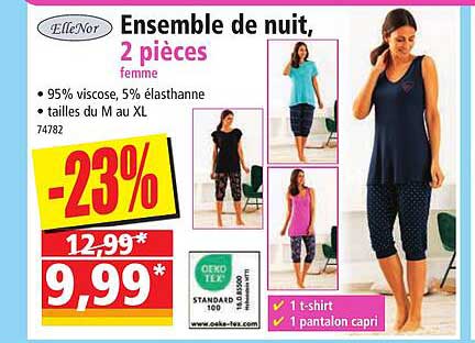 Ensemble De Nuit ElleNor, 2 Pièces Femme