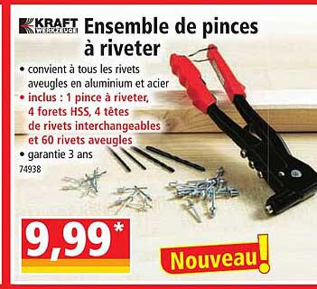 ensemble de pinces à riveter kraft werkzeuge