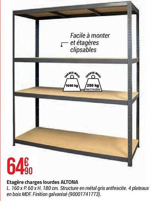 étagère charges lourdes altona