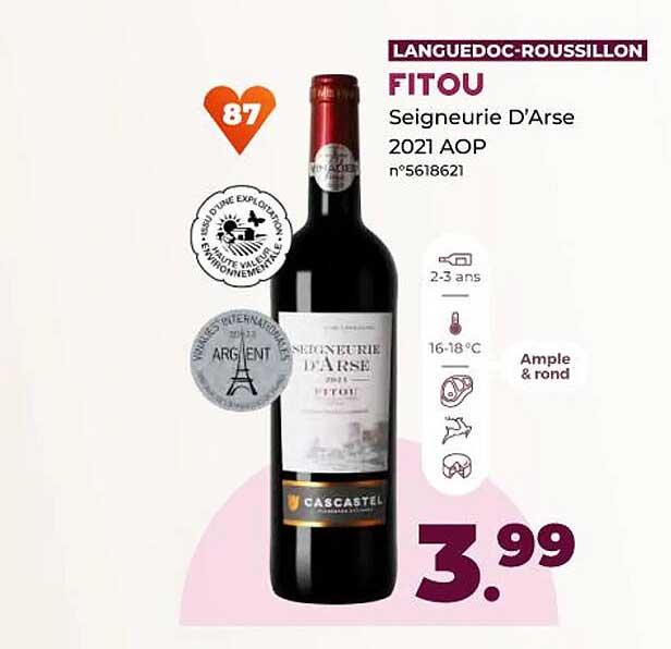 fitou seigneurie d'arse 2021 aop