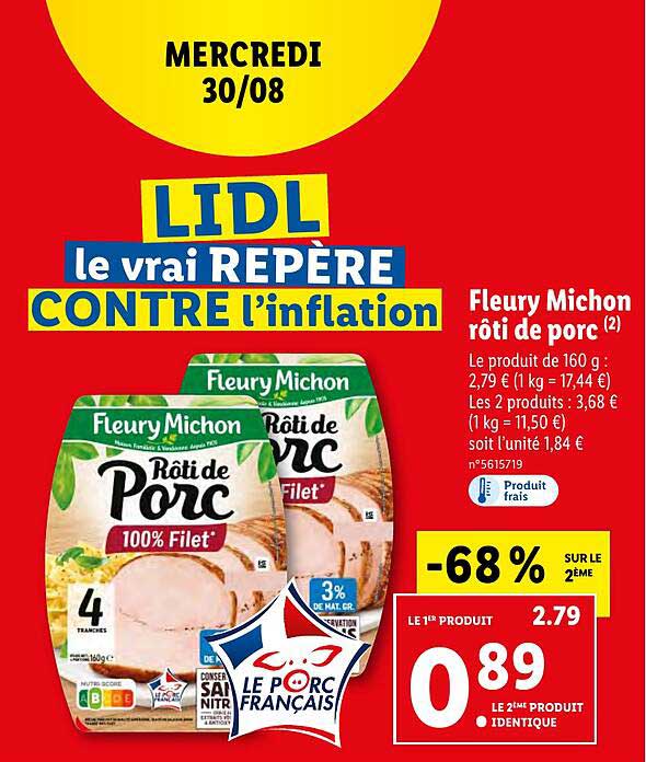 fleury michon rôti de porc