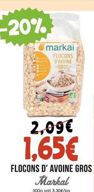 flocons d'avoine gros markal