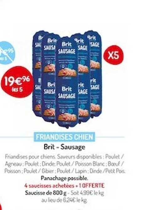 friandises chien brit - sausage