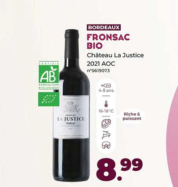 fronsac bio château la justice 2021 aoc