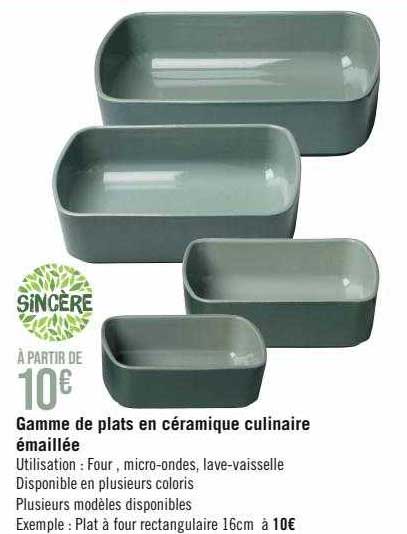 gamme de plats en céramique culinaire émaillée sincère