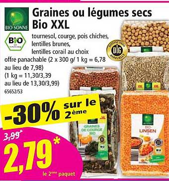 graines ou légumes secs bio xxl bio sonne