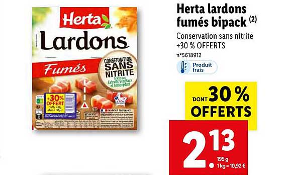 herta lardons fumés bipack