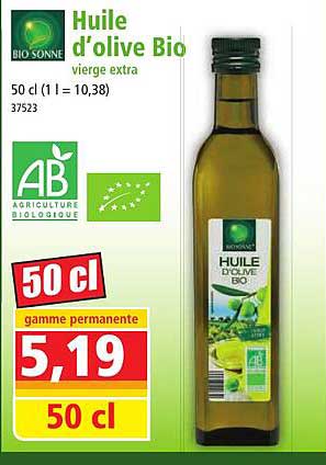 huile d'olive bio vierge extra bio sonne