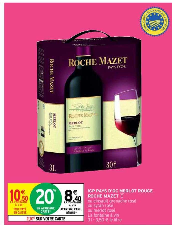 igp pays d'oc merlot rouge roche mazet