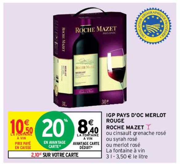 igp pays d'oc merlot rouge roche mazet