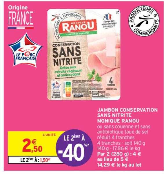 jambon conservation sans nitrite monique ranou
