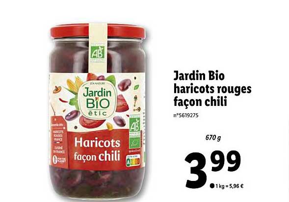 jardin bio haricots rouges façon chili