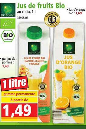 jus de fruits bio bio sonne