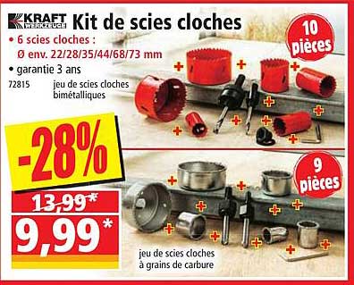 kit de scies cloches kraft werkzeuge