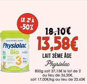 lait 3ème âge physiolac