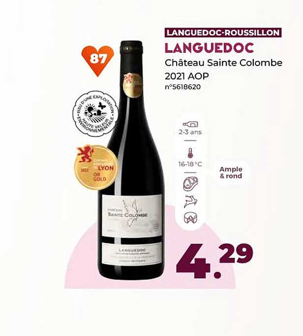 languedoc château sainte colombe 2021 aop