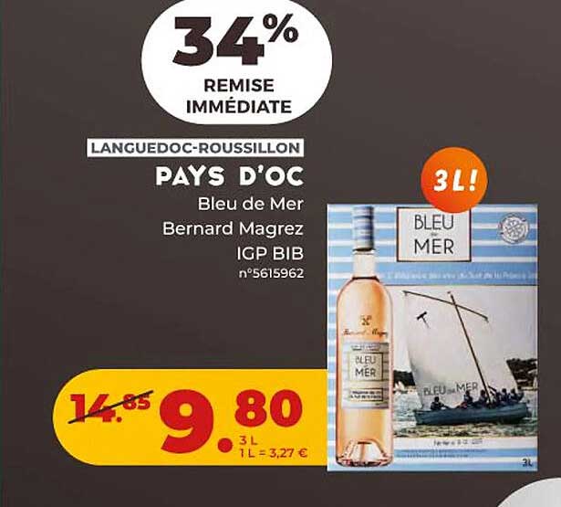 languedoc-roussillon bleu de mer bernard magrez igp bib